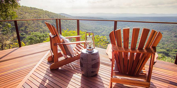 Leopard Mountain Game Lodge Main Deck view Manyoni Private Game Reserve Zululand Rhino Reserve Hluhluwe iMfolozi Reservations