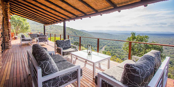 Leopard Mountain Game Lodge Main Deck view Manyoni Private Game Reserve Zululand Rhino Reserve Hluhluwe iMfolozi Reservations