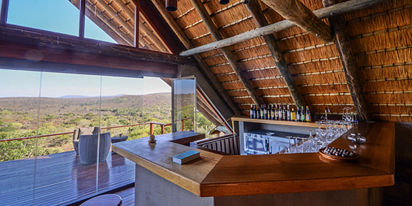 Mavela Game Lodge Bar deck view Manyoni Private Game Reserve Zululand Rhino Reserve Luxury Tented Camp